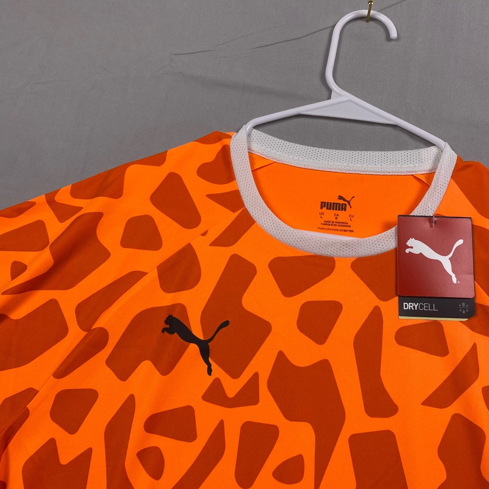 Puma IndividualCUP Training Jersey Mens Large Orange DryCell Soccer NWT